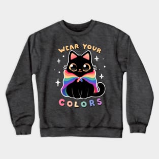 LGBT Pride Cat - Kawaii Rainbow Kitty - Wear your colors Crewneck Sweatshirt